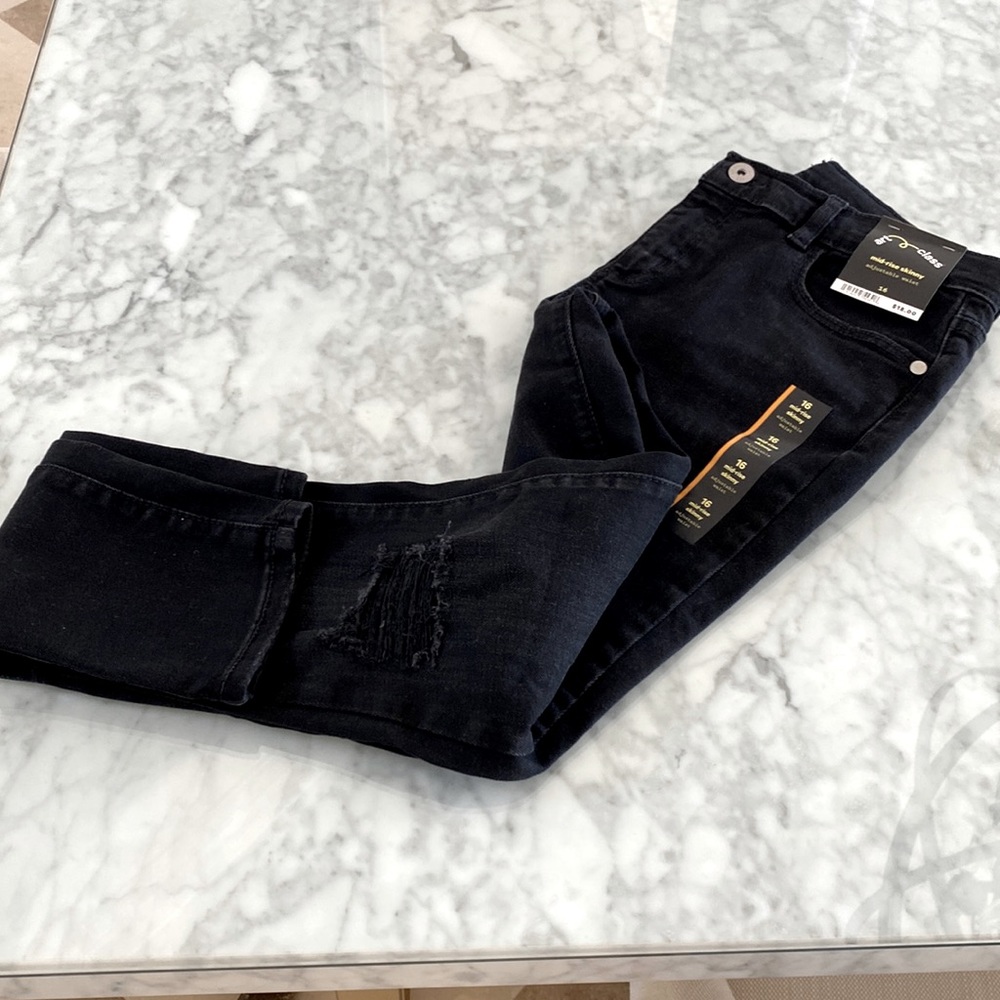Black distressed kids jeans. Target art class brand